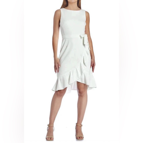 Calvin Klein White Asymmetrical Dress size 8 - Picture 3 of 9